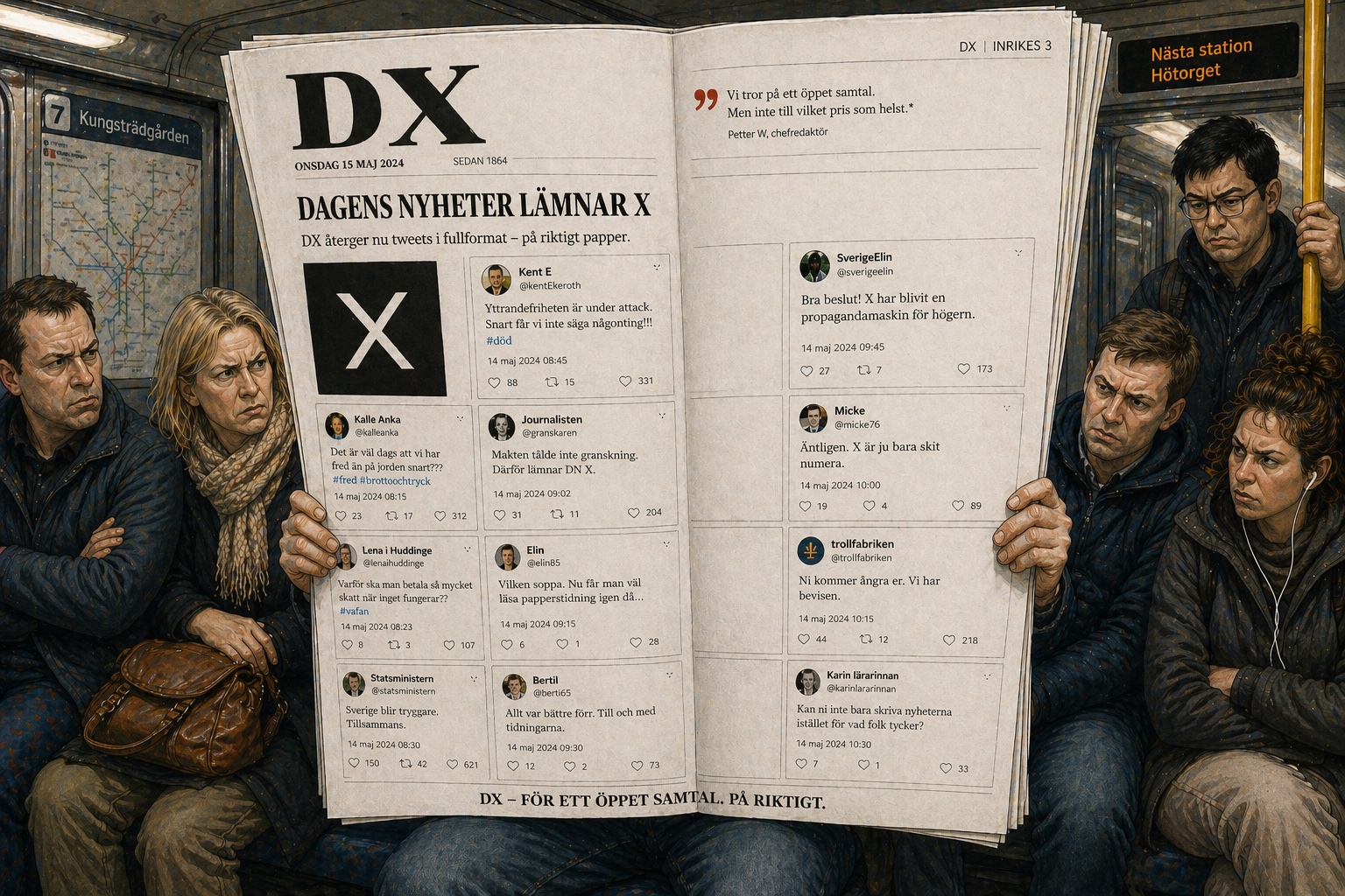 Dagens Nyheter lämnar Space X för tunnelbanan